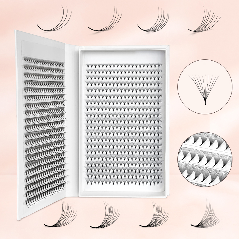 Eyelash Extension Double Volume - 800/1600 Premade Volume Lash Fans Pointy