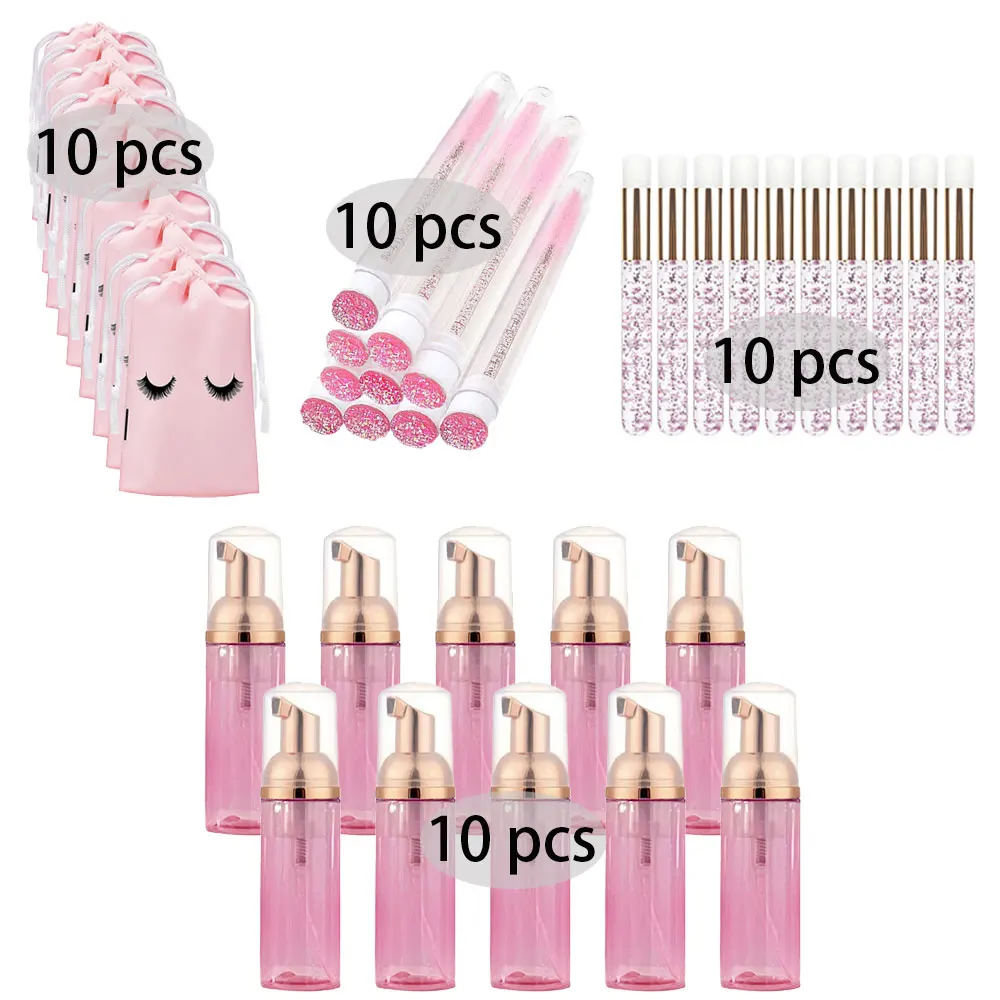 Eyelash Extension Foam Cleanser - 20/40PCS Suit 60ML Empty Pump Bottle