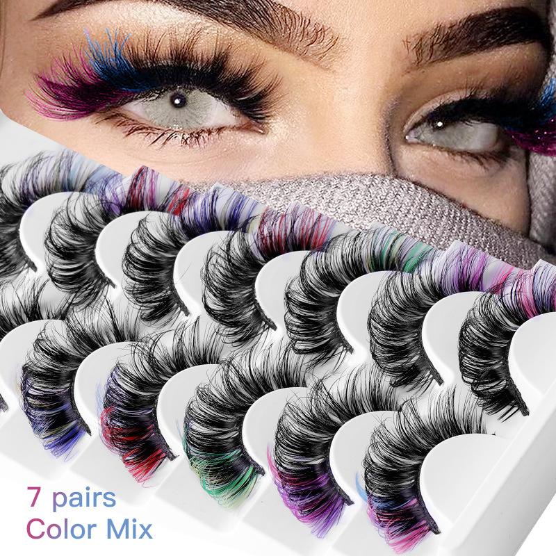 7 Pairs Colorful False Eyelash - Eyelash Extension Volume Lashes review and price