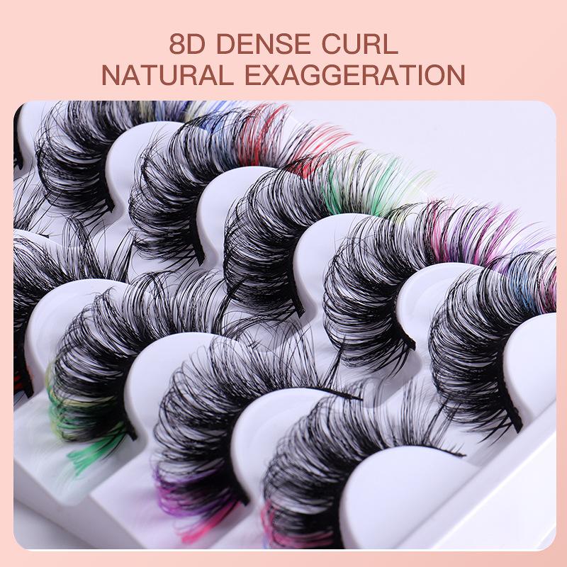 7 Pairs Colorful False Eyelash - Eyelash Extension Volume Lashes review and price