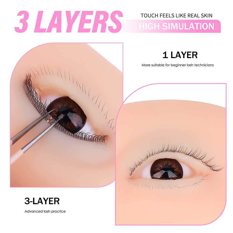 3 Layer Silicone Eye Model for - Eyelash Extension Model review and price