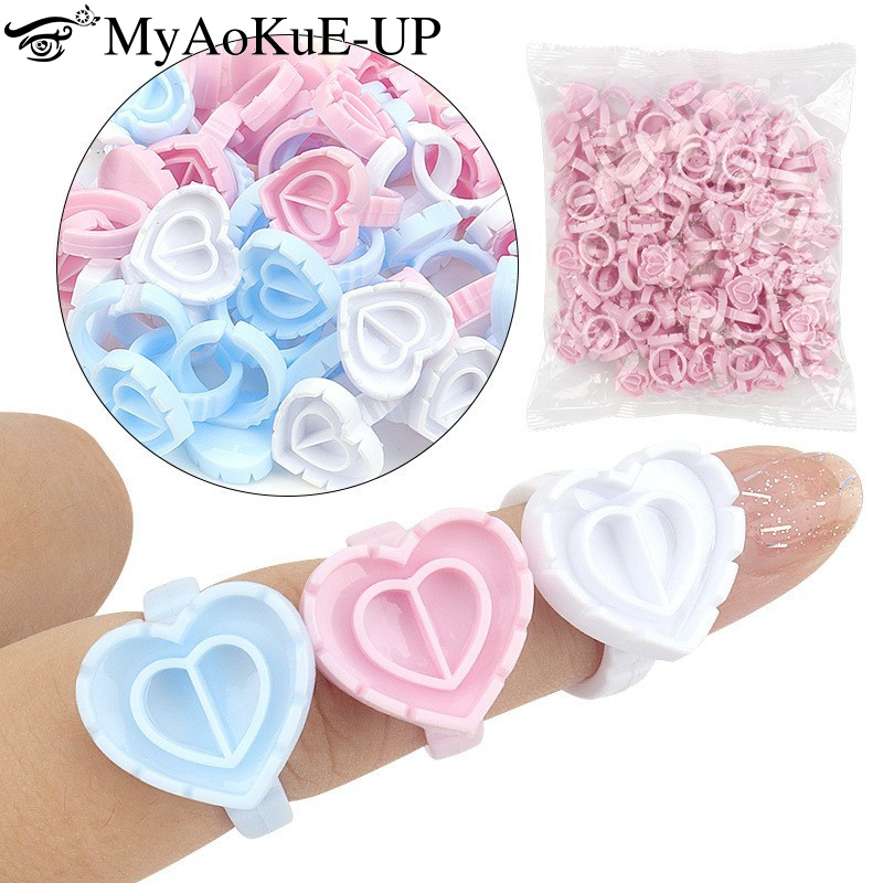 100Pcs Disposable Glue Ring Ho - Eyelash Extension Volume Lashes review and price