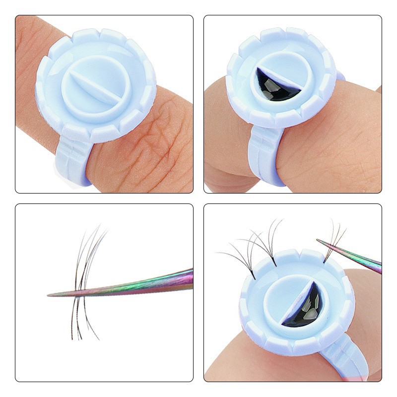100Pcs Disposable Glue Ring Ho - Eyelash Extension Volume Lashes review and price