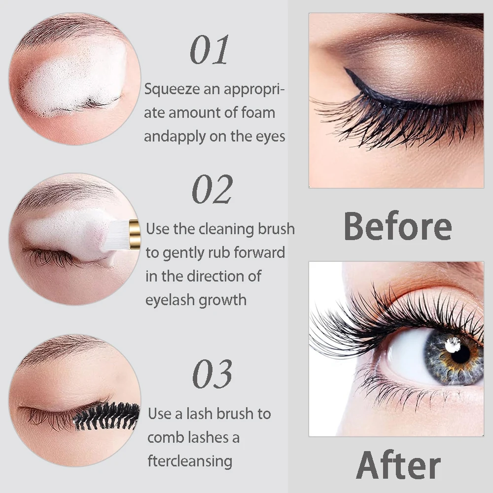 20/40PCS Suit 60ML Empty Pump  - Eyelash Extension Foam Cleanser review and price