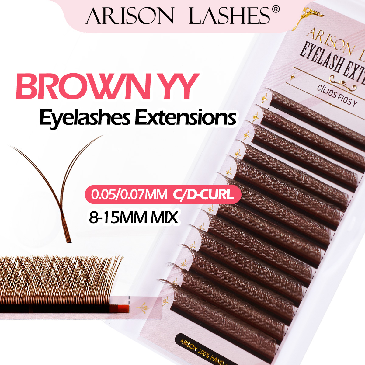 ARISON Brown 2D YY Lashes Doub - Eyelash Extension Double Volume review and price
