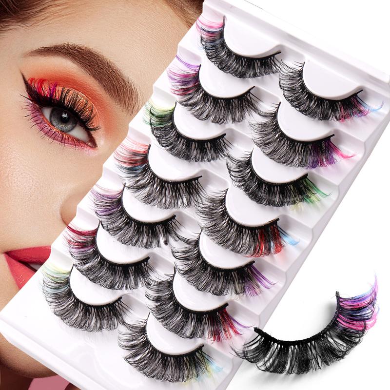 7 Pairs Colorful False Eyelash - Eyelash Extension Volume Lashes review and price